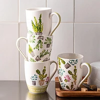 KSP Graphic 'Cactus' Mug - Set of 4