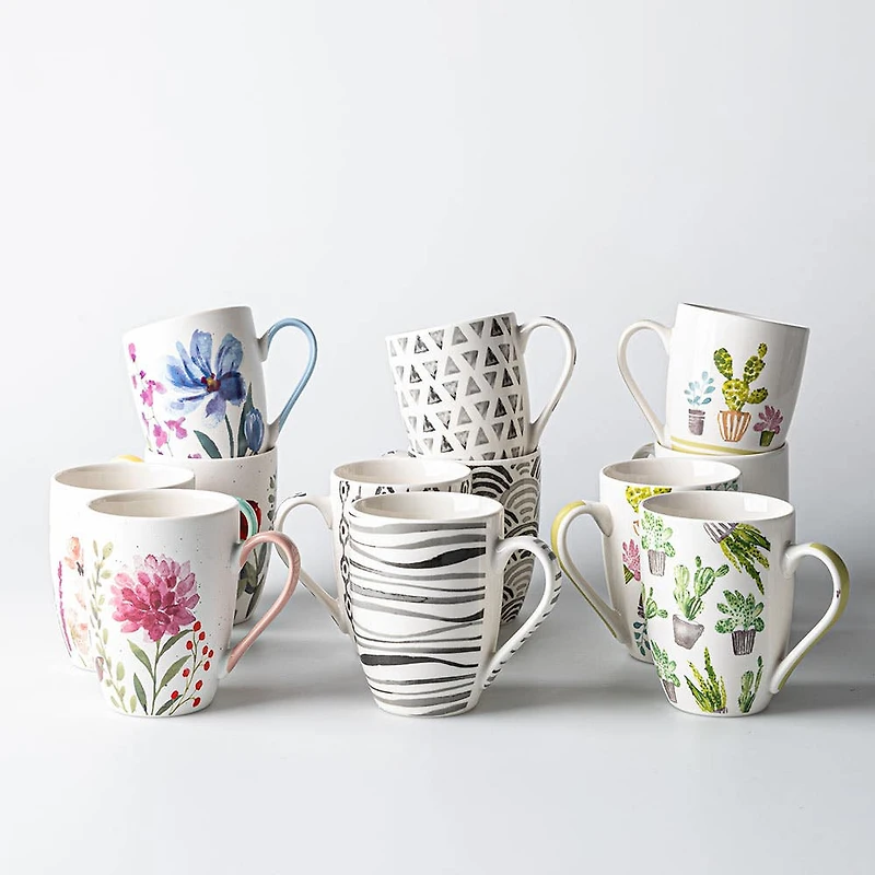 KSP Graphic 'Cactus' Mug - Set of 4