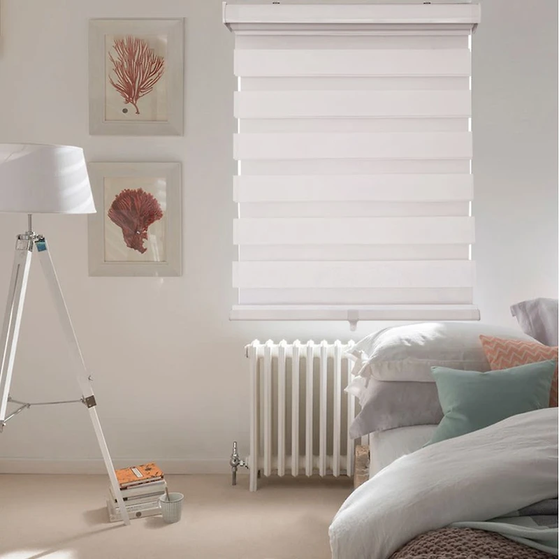 ITY Olivia Stone Cordless Polyester Day-Night Blind 33"x84" (White)