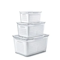 KSP Fridgestor Produce Keeper - Set of 3 (White)