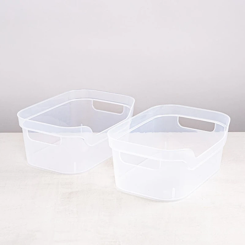 Sterilite Organize 'Small' Plastic Storage Open Bin - Set of 2 (Clear)