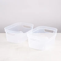 Sterilite Organize 'Small' Plastic Storage Open Bin - Set of 2 (Clear)