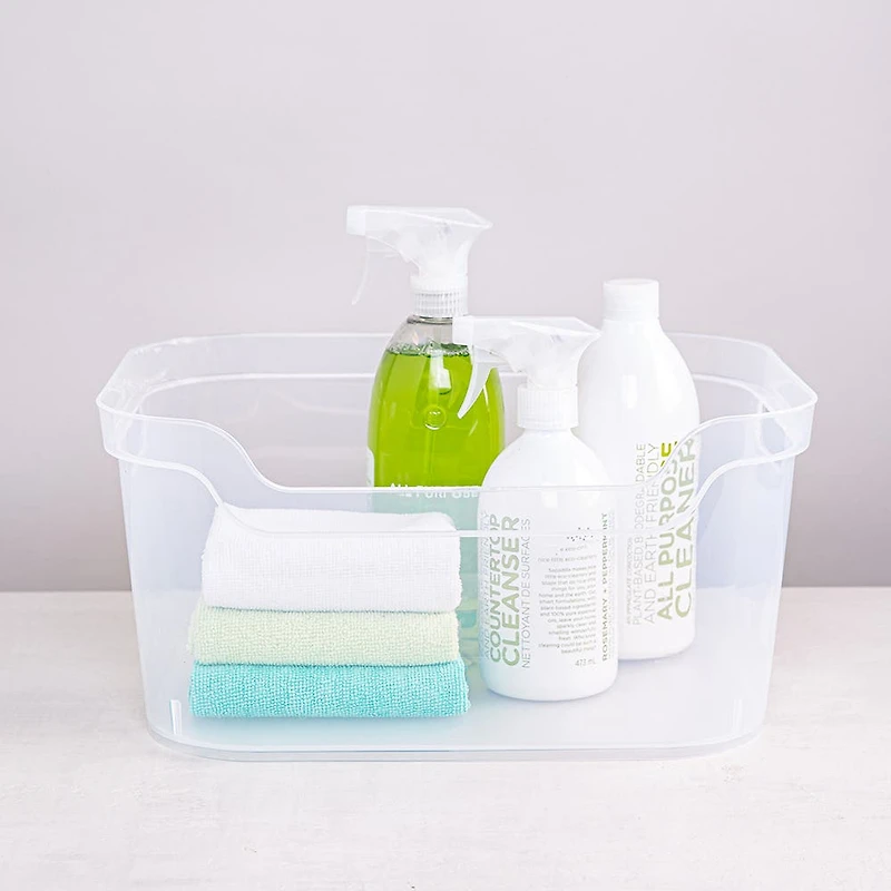 Sterilite Organize 'Large' Plastic Storage Open Bin (Clear) 14.3x11x7"