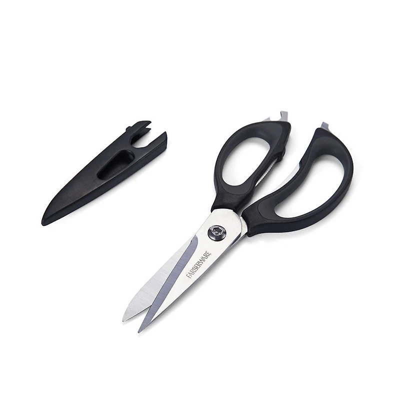 Farberware '4-In-1' Multi Purpose Scissors with Sleeve (Black)