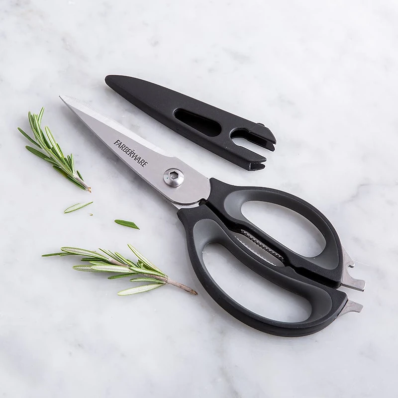 Farberware '4-In-1' Multi Purpose Scissors with Sleeve (Black)