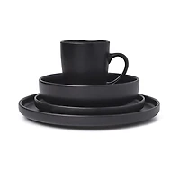KSP Hans Stoneware Dinnerware - Set of 16 (Black)