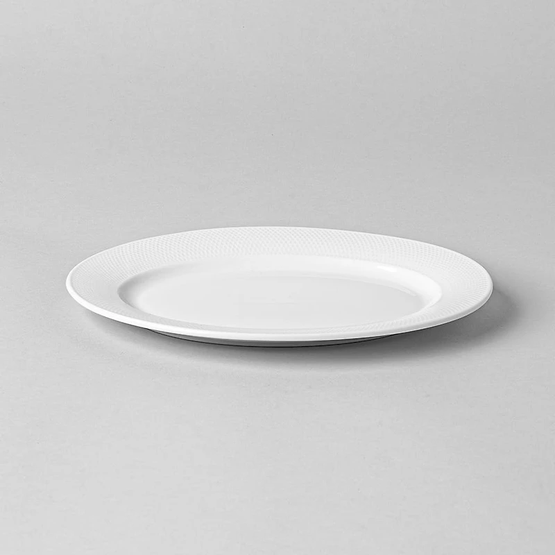 A La Carte 'Diamond' Porcelain Oval Platter 10.5" (White)