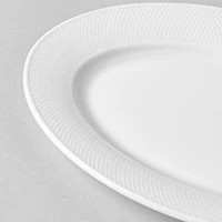 A La Carte 'Diamond' Porcelain Oval Platter 10.5" (White)