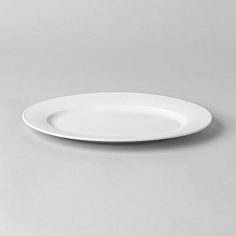 A La Carte 'Diamond' Porcelain Oval Platter 11.75" (White)
