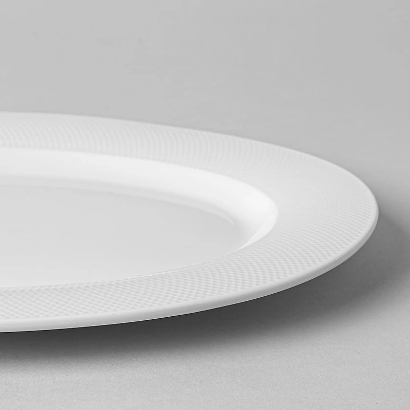 A La Carte 'Diamond' Porcelain Oval Platter 11.75" (White)