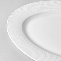 A La Carte 'Diamond' Porcelain Oval Platter 14" (White)