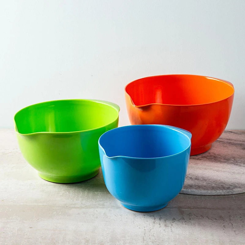 KSP Triplet Melamine Mixing Bowl - Set of 3 (Orange/Green/Blue)