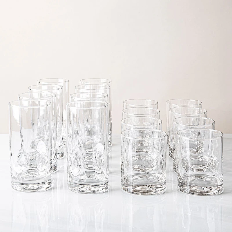 Libbey Tumbler & Rocks 'Impressions' Combo - Set of 16 (Clear)