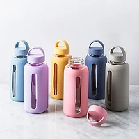 KSP Aura Glass Water Bottle with Silicone 27oz (Dark Blue)