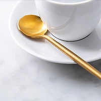 Natural Living Stainless Steel 'Small' Condiment Spoon (Gold)