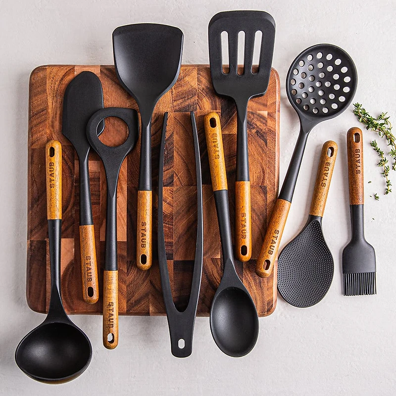 Staub Kitchen Tools - Set of 10 (Black/Wood)