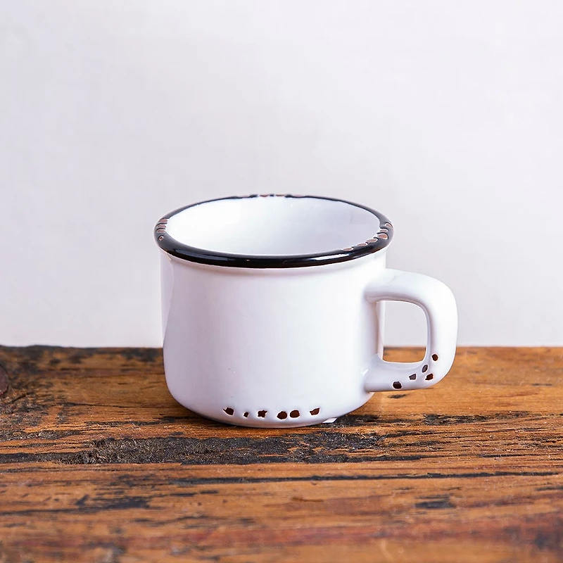 Abbott Enamel Look Stoneware Espresso Mug 3oz. (White)