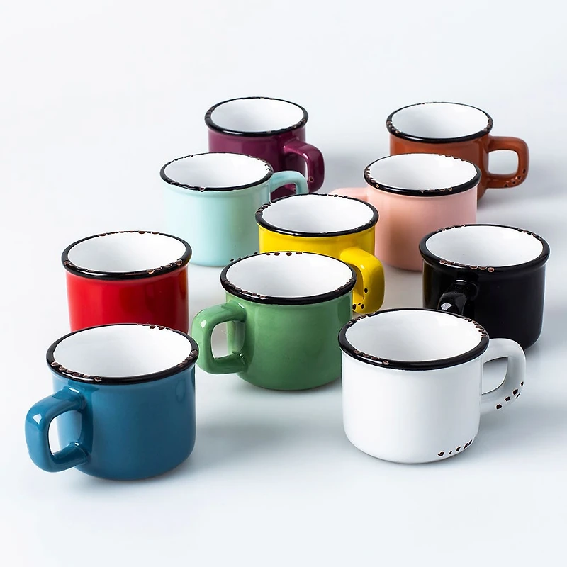 Abbott Enamel Look Stoneware Espresso Mug 3oz. (White)