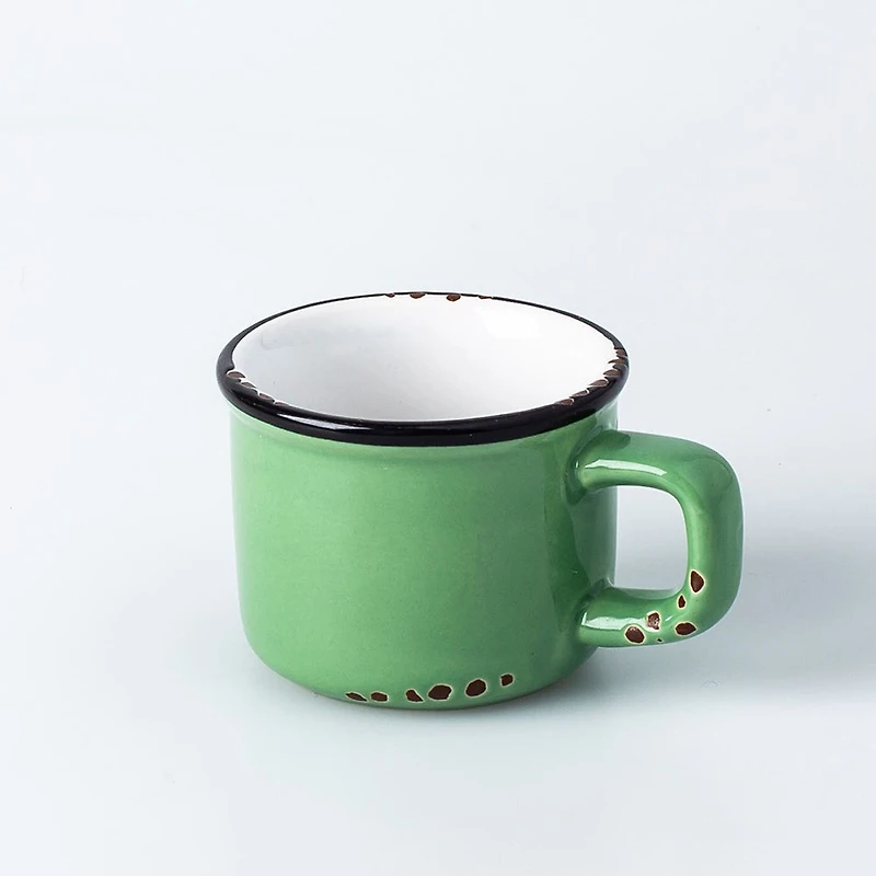 Abbott Enamel Look Stoneware Espresso Mug 3oz. (Forest Green)