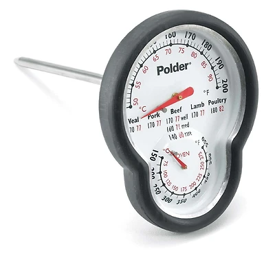 Polder Dual Sensor Oven Thermometer - Black