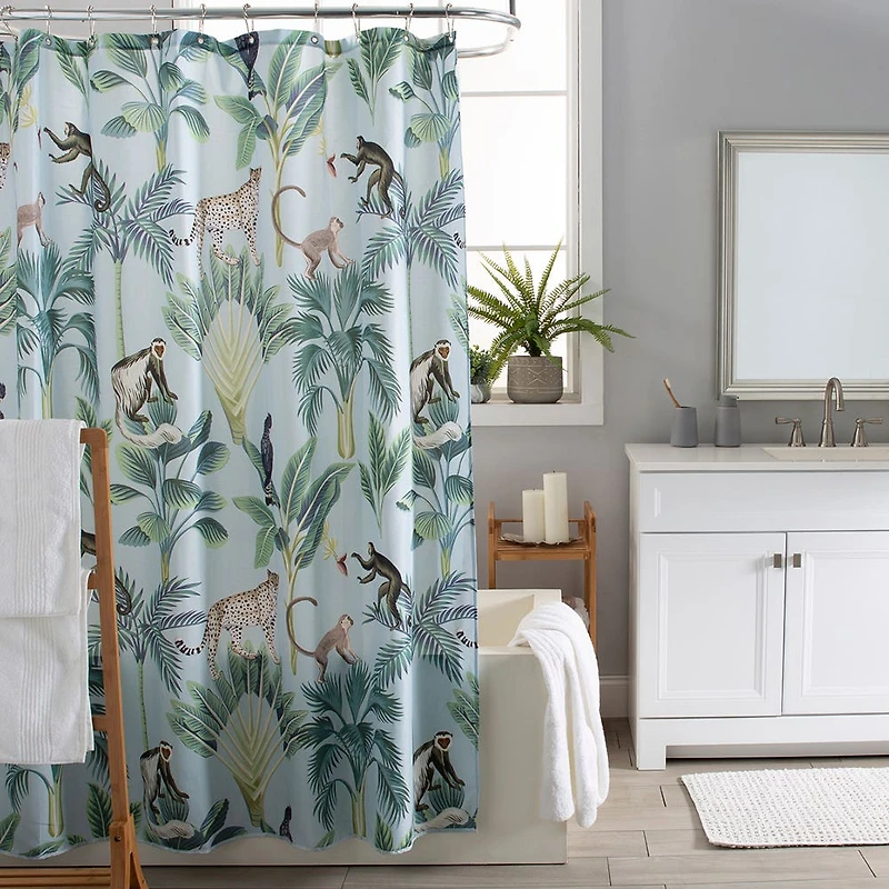 Moda At Home Polyester Fabric 'Lampang' Shower Curtain