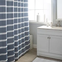 Moda At Home Polyester Fabric 'Lyndale' Shower Curtain (Blue/White)