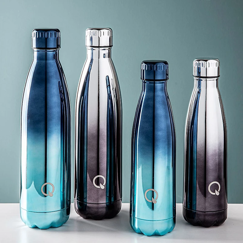 KSP Quench 'Ombre' 500mL Double-Wall Water Bottle (Silver)
