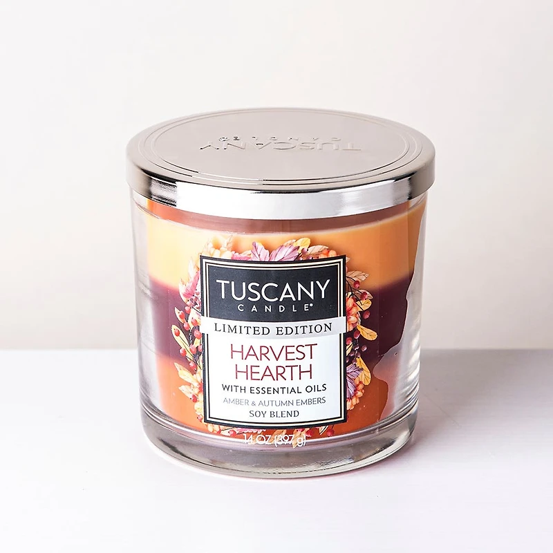 Empire Tuscany 3-Wick 'Harvest Hearth' Glass Jar Candle 14 oz