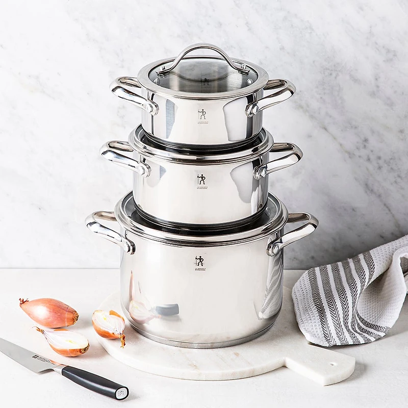 Henckels Aragon Cookware Combo Stackable - S/6 (Stainless Steel)