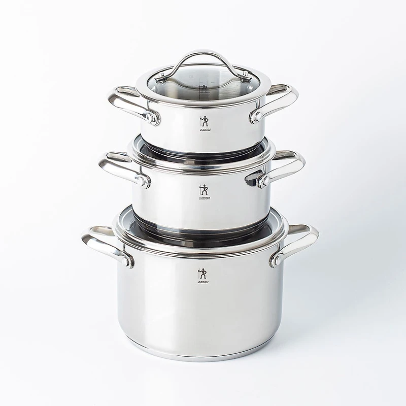 Henckels Aragon Cookware Combo Stackable - S/6 (Stainless Steel)