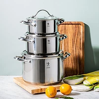 Henckels Aragon Cookware Combo Stackable - S/6 (Stainless Steel)