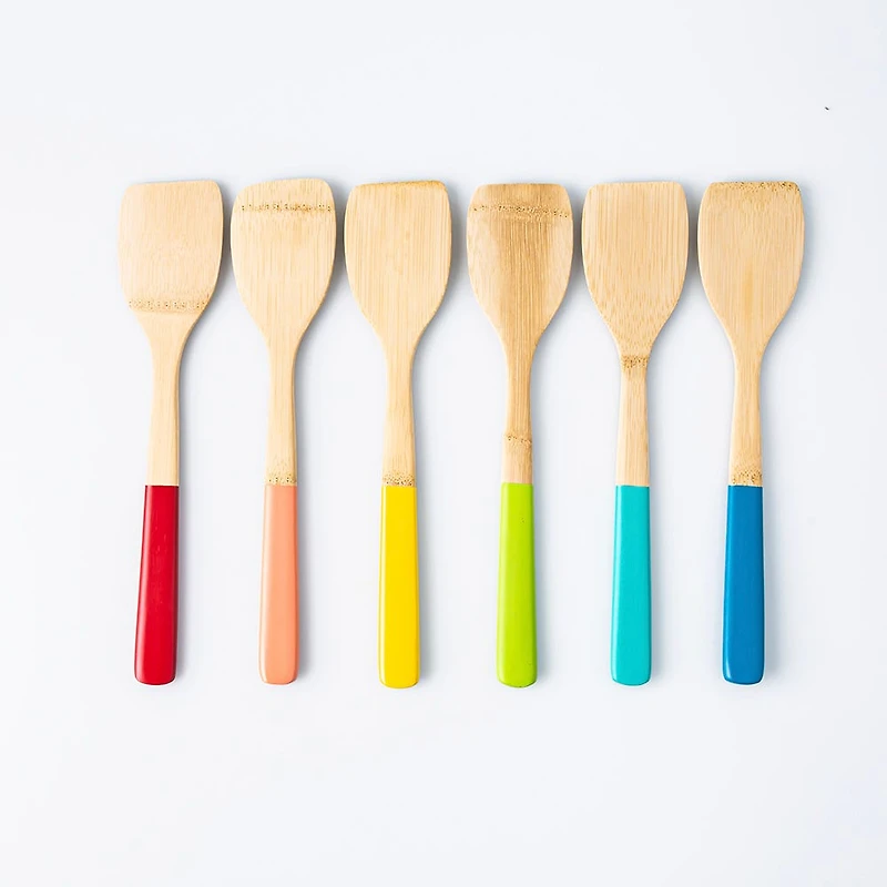 Pebbly Bamboo Turner with  Silicone Handle 12" (Asstd.)