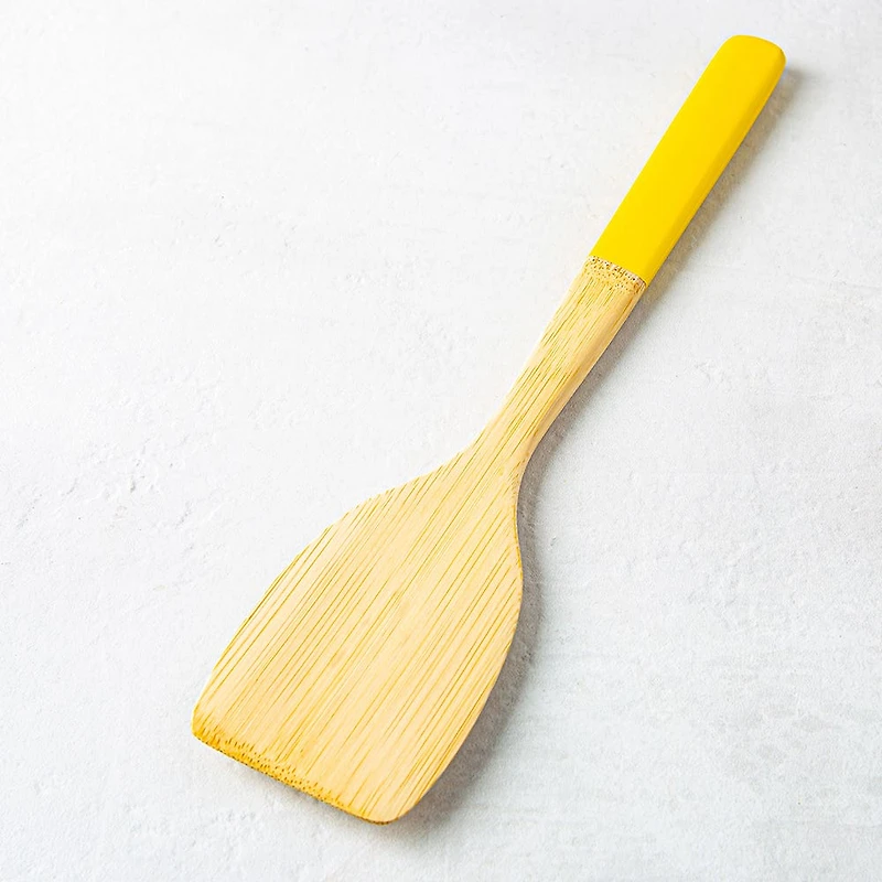 Pebbly Bamboo Turner with  Silicone Handle 12" (Asstd.)