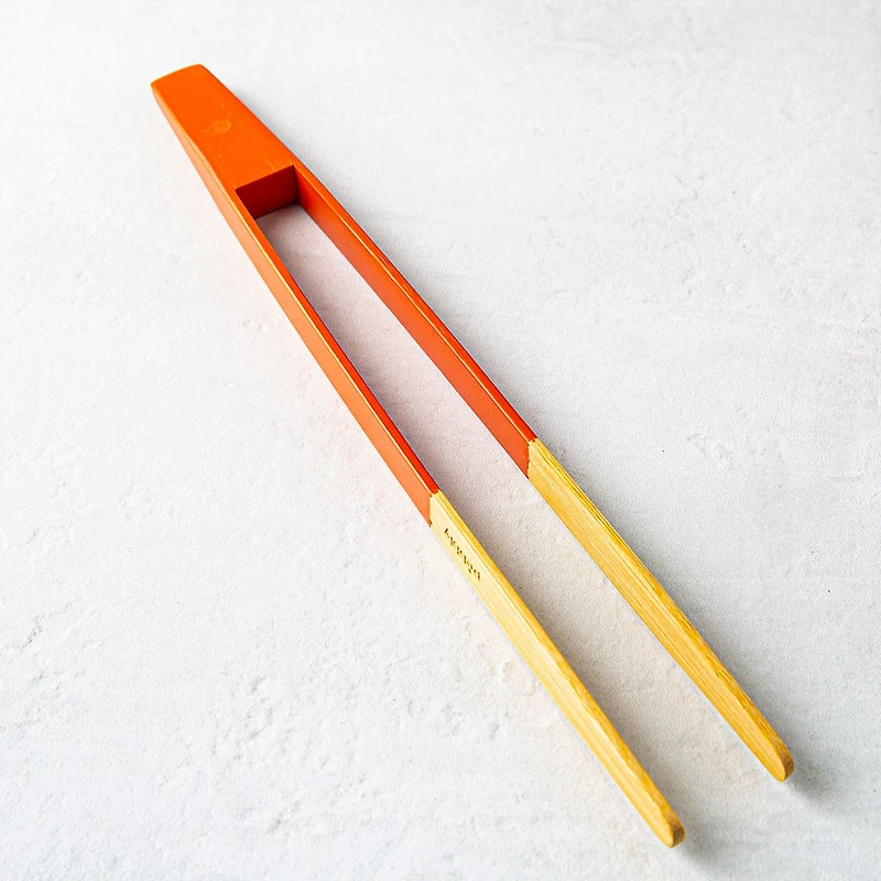 Pebbly Bamboo Magnetic Toast Tongs 9.5" (Asstd.)