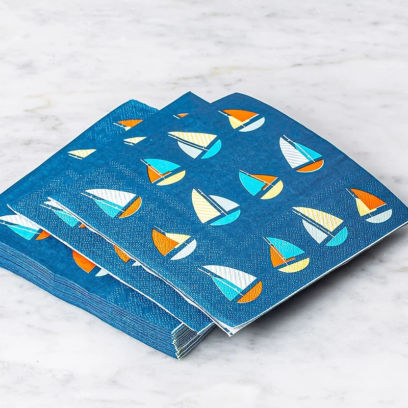 Harman 3-Ply 'Sailboat' Paper Napkin - Set of 20 (Blue)