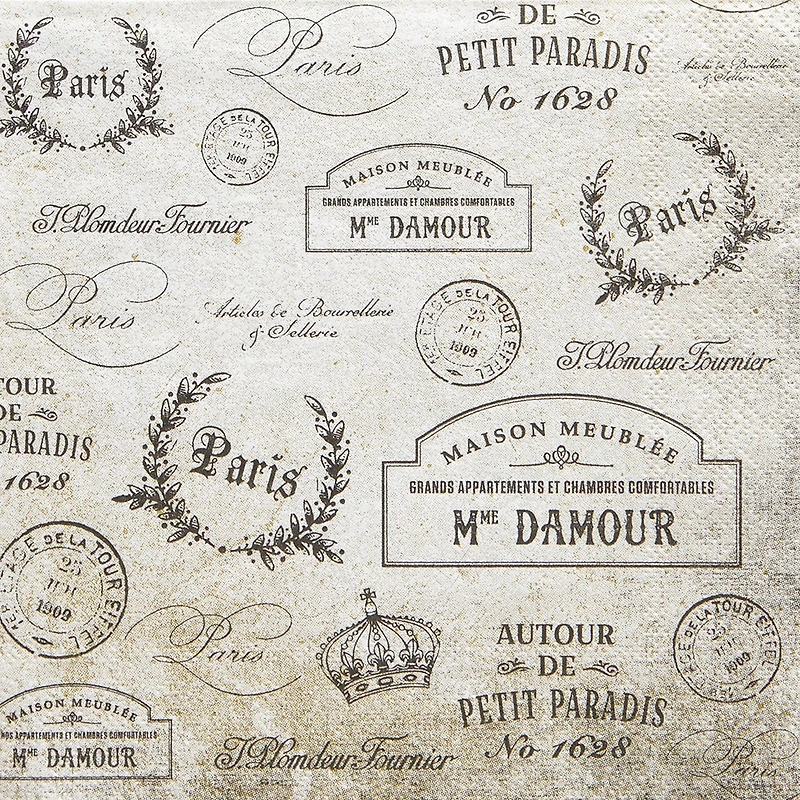 Harman 3-Ply 'Paris Passport' Paper Napkin