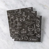 Harman 3-Ply 'Paris Passport' Paper Napkin - Set of 20 (Black)