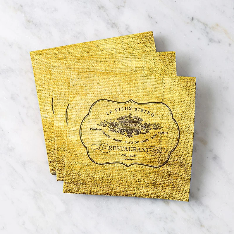 Harman 3-Ply 'Le Vieux Bistro' Paper Napkin - Set of 20 (Natural)