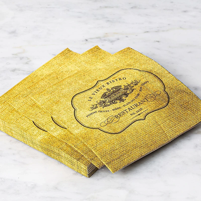 Harman 3-Ply 'Le Vieux Bistro' Paper Napkin - Set of 20 (Natural)