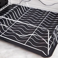 KSP Wave Dish Rack with Tray (Chrome/Black)