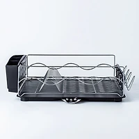 KSP Wave Dish Rack with Tray (Chrome/Black)
