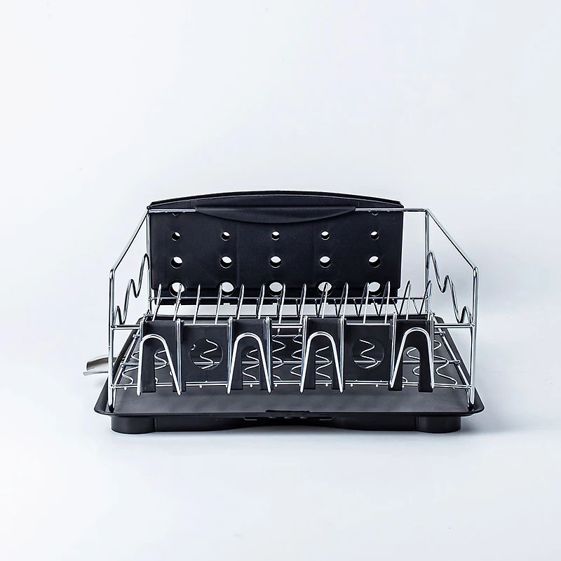 KSP Wave Dish Rack with Tray (Chrome/Black)