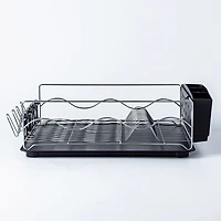 KSP Wave Dish Rack with Tray (Chrome/Black)