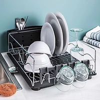 KSP Wave Dish Rack with Tray (Chrome/Black)