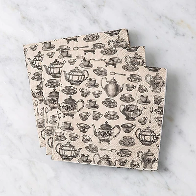 Harman 3-Ply 'Tea Party' Paper Napkin - Set of 20 (Natural)