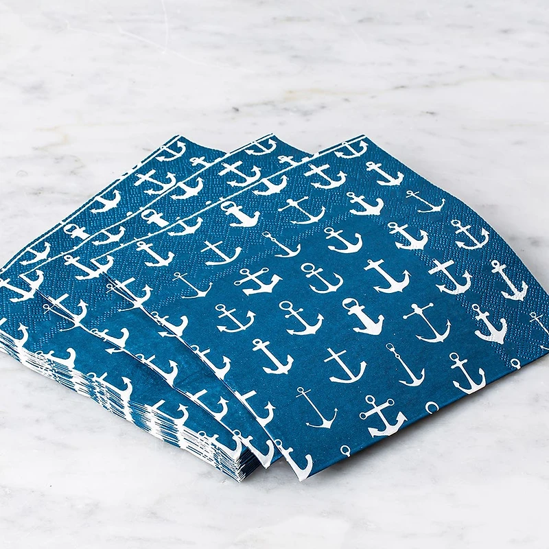 Harman 3-Ply 'Anchor' Paper Napkin - Set of 20 (Blue)