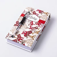 Ty Christmas Memo 'Chalet/Floral/Skates' Notepad w/Pen - S/2 Asstd.
