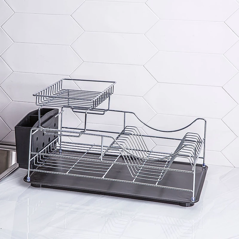 KSP Scoop 2-Tier Dish Rack - Black