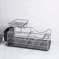 KSP Scoop 2-Tier Dish Rack - Black