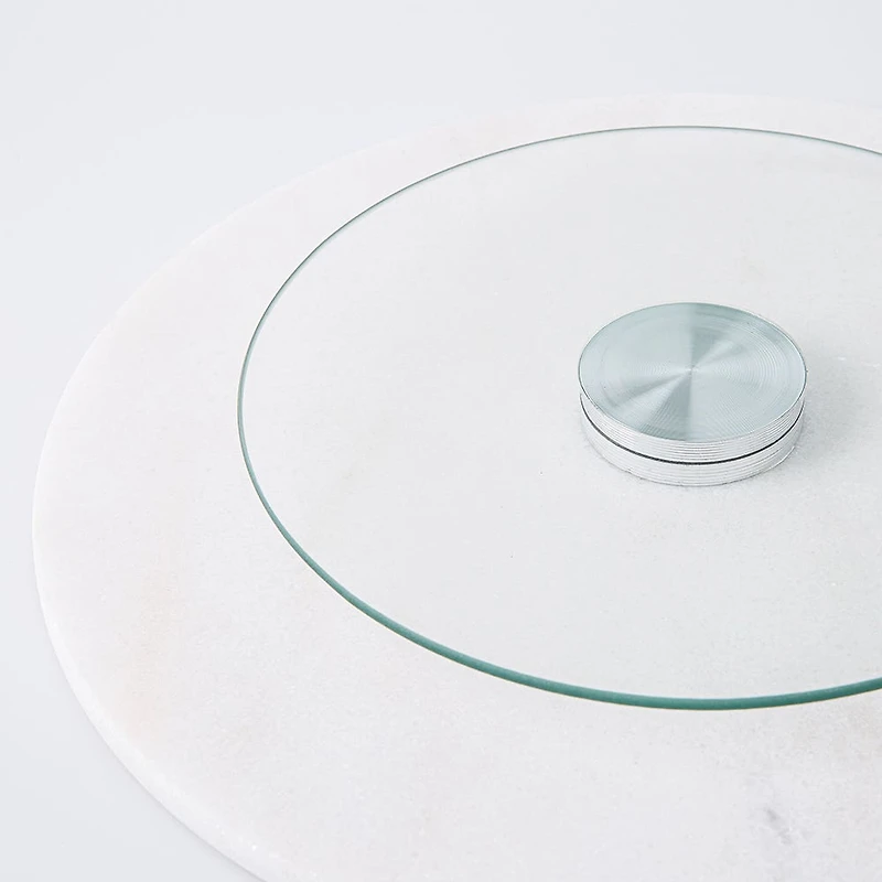 KSP Marble Turntable Cheese Board Combo - Set of 9 (White/Grey)